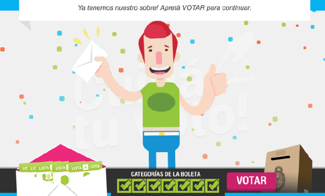 Juego educativo, cuidá tu voto, para aprender a cortar boleta en Buenos Aires