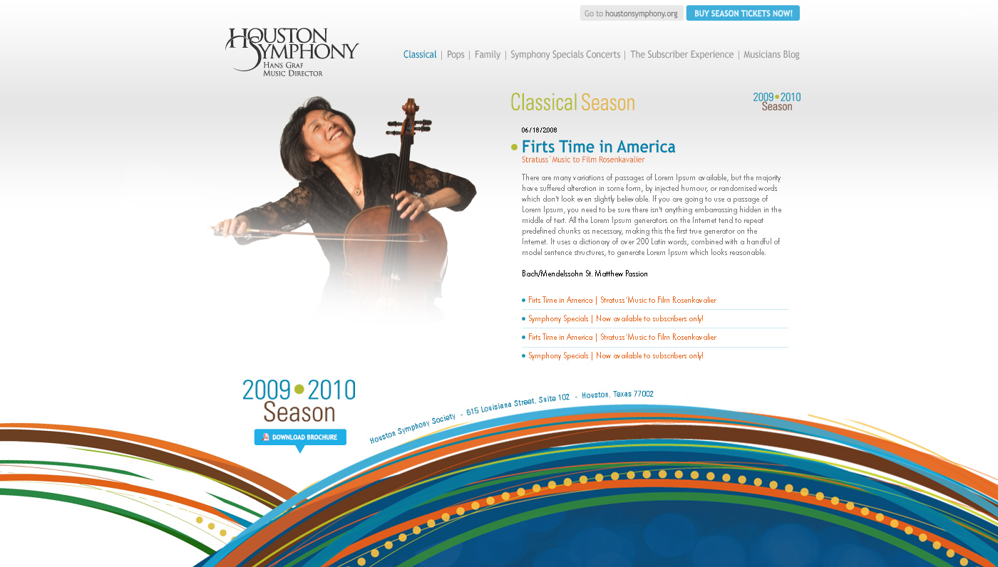 Houston Symphony Website