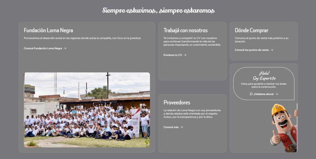 Loma Negra Website Proyectos