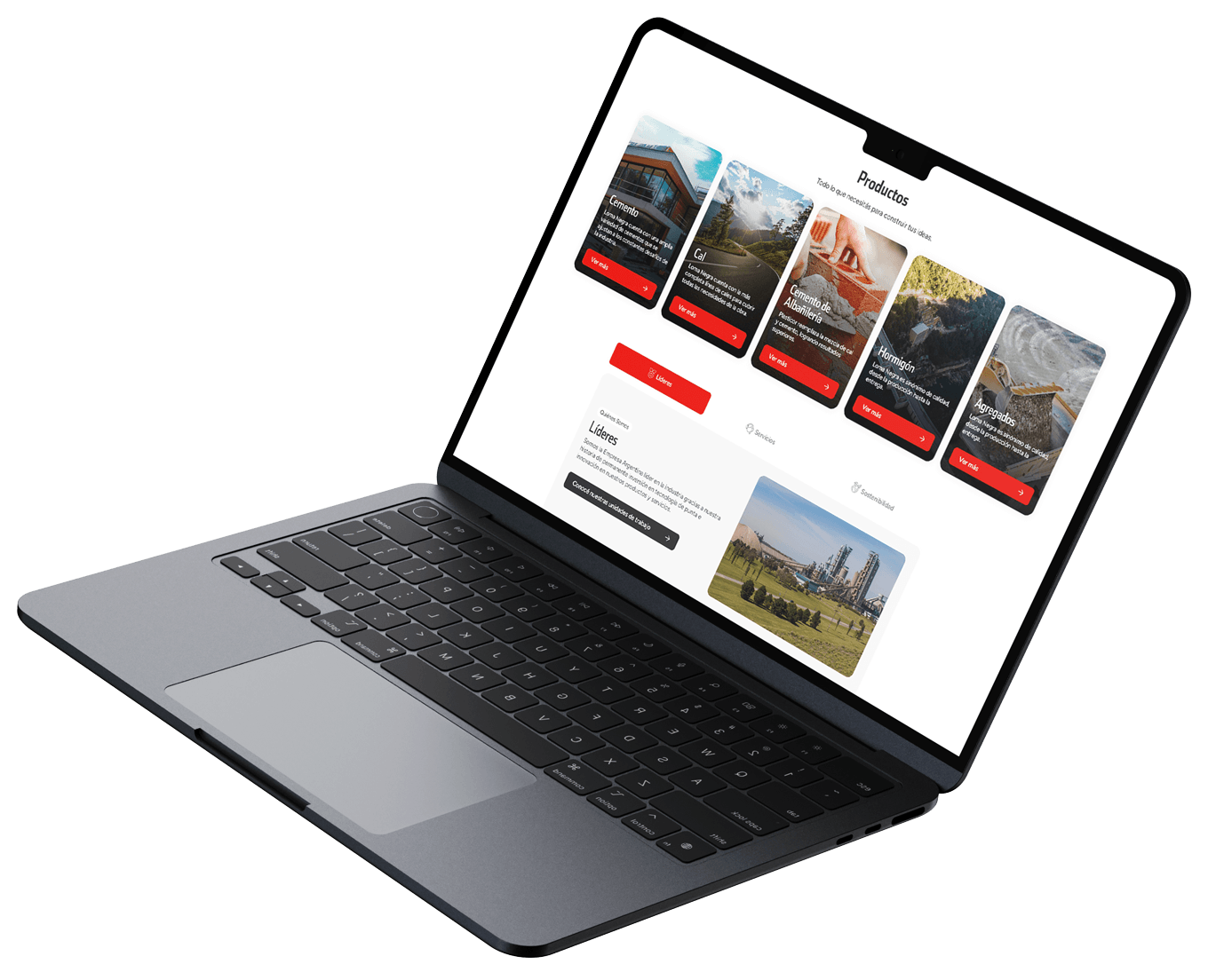 Mockup Laptop Homepage Loma Negra Porfolio